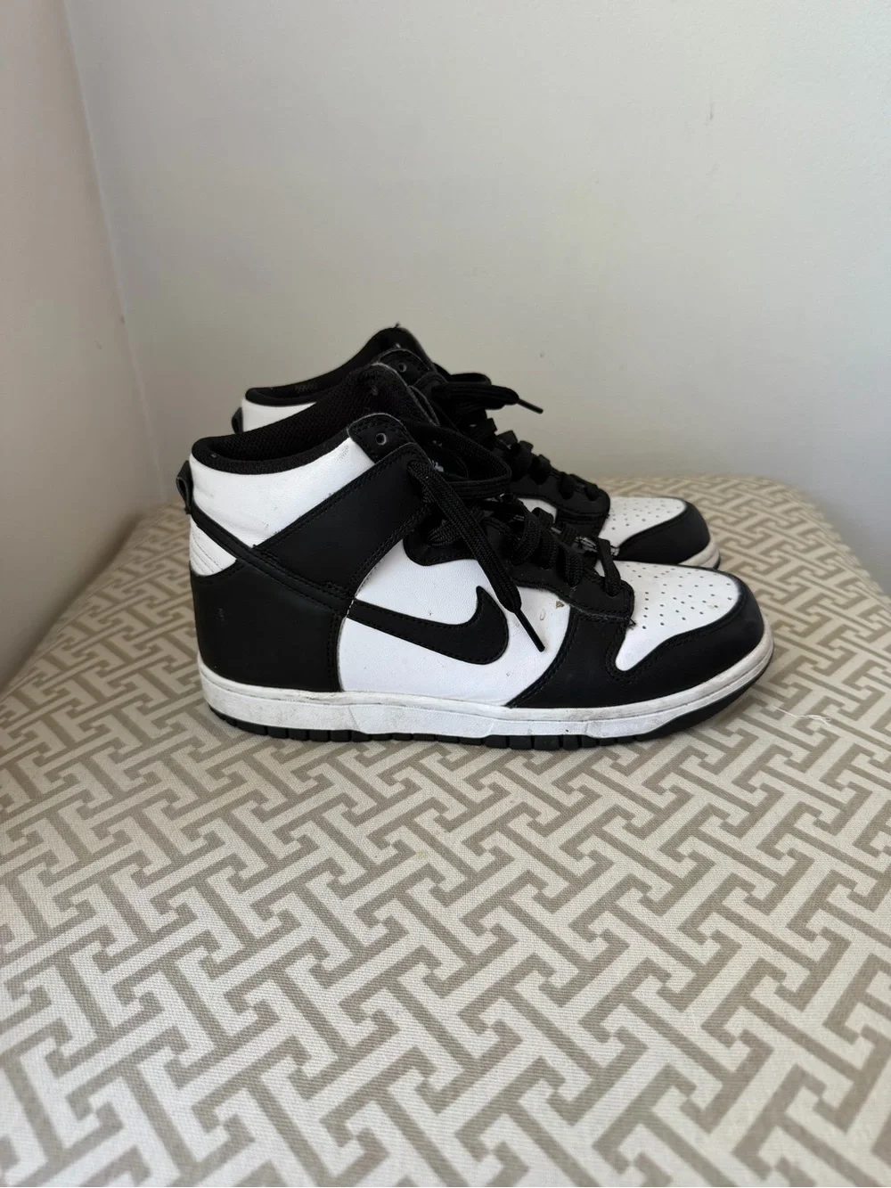 Nike Men’s Black and White High-Top Dunk Sneakers